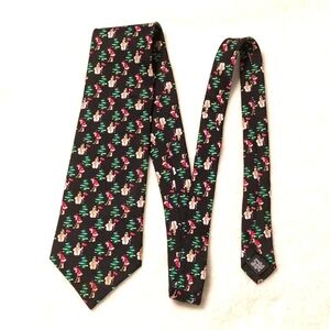 Christmas Tie Silk Santa playing golf